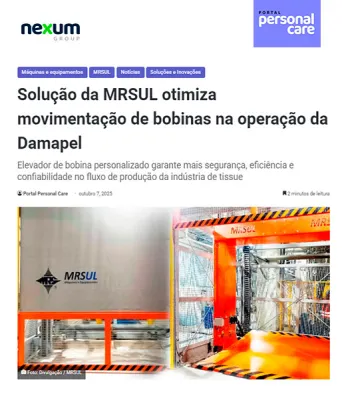 Solução da MRSUL otimiza movimentação de bobinas na operação da Damapel