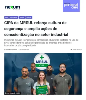 CIPA da MRSUL reforça cultura de segurança e amplia ações de conscientização no setor industrial